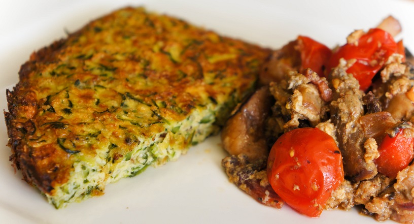 Paleo Zucchini Pie with Scrambled Egg Side